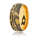 Konvexer Schmuckring in Gelbgold aus der Kollektion Schatzkarte von der Goldschmiede OBSESSION aus Zürich und Wetzikon