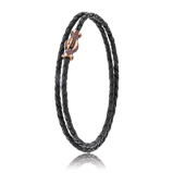 Armband aus geknüpftem Leder mit Verschluss in Rotgold aus der Gremlin Männerschmuck Kollektion der Goldschmiede OBSESSION