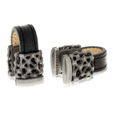 Manschettenknöpfe in Silber mit Schädel in Rotgold aus der Mikrokosmos Männerschmuck Kollektion der Goldschmiede OBSESSION