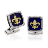 Manschettenknöpfe in Weiss-, Gelbgold und Edelstahl mit persönlichem Wappen-Motiv aus der Herrenschmuck-Kollektion Matrix, handgefertigt von der Goldschmiede OBSESSION in Zürich und Wetzikon