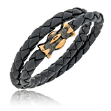 Doppelreihiges Lederarmband mit einem Rotgold Verschluss aus der Gremlin Herrenschmuck Kollektion der Goldschmiede OBSESSION Zürich und Wetzikon.