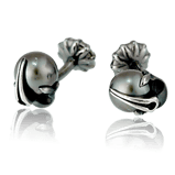 Manschettenknöpfe in Silber mit Tahitiperlen aus der Gremlin Männerschmuck Kollektion der Goldschmiede OBSESSION