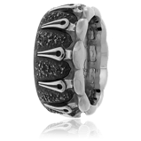 Herrenring in Weissgold und Edelstahl aus der Gremlin Männerschmuck Kollektion der Goldschmiede OBSESSION