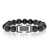 Onix-Armband mit einem speziellen Verschluss-Design in Silber aus der Herrenschmuck Kollektion Gremlin der Goldschmiede Zürich und Wetzikon.