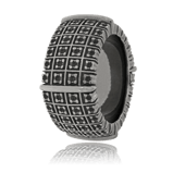 Ring in schwarz-rhodiniertem Silber aus der Matrix Männerschmuck-Kollektion der Goldschmiede OBSESSION