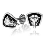 Manschettenknöpfe mit Schädel in Silber aus der Mikrokosmos Männerschmuck Kollektion der Goldschmiede OBSESSION