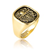 Wappenring in Gelbgold angefertigt auf Kundenwunsch von der Goldschmiede OBSESSION Zürich und Wetzikon