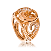 Schmuckring in Rotgold mit Brillanten aus der Gipsy Kollektion der Goldschmiede OBSESSION Zürich und Wetzikon