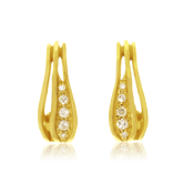Ohrclips in Gelbgold mit Brillanten aus der Himalaja Kollektion der Goldschmiede OBSESSION Zürich und Wetzikon