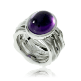 Schmuckring in Palladium mit einem Amethysten aus der Himalaja Kollektion der Goldschmiede OBSESSION Zürich und Wetzikon