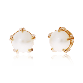 Ohrstecker in Rotgold mit Süsswasserperlen, aus der Baby Gremlin Kollektion der Goldschmiede OBSESSION Zürich und Wetzikon