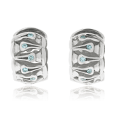 Kreolen in Weissgold mit blauen Brillanten aus der Gremlin Kollektion der Goldschmiede OBSESSION Zürich und Wetzikon