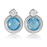 Ohrschmuck in Weissgold mit Topasen und Brillanten aus der Fatima Kollektion der Goldschmiede OBSESSION Zürich und Wetzikon