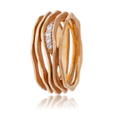 Schmuckring in Rotgold mit Brillanten aus der Himalaja Kollektion der Goldschmiede OBSESSION Zürich und Wetzikon