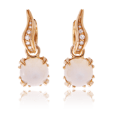 Ohrring in Rotgold mit Mondstein und Brillanten aus der Gremlin Kollektion der Goldschmiede OBSESSION Zürich und Wetzikon