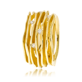 Schmuckring in Gelbgold mit Brillanten aus der Himalaja Kollektion der Goldschmiede OBSESSION Zürich und Wetzikon