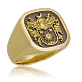 Klassischer Wappenring mit Zürichwappen in Weissgold / Gelbgold, von der Goldschmiede OBSESSION in Zürich und Wetzikon