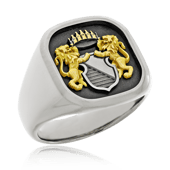 Klassischer Wappenring mit Zürichwappen in Weissgold / Gelbgold, von der Goldschmiede OBSESSION in Zürich und Wetzikon