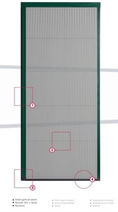 Accesorios de la mosquitera plisada de aluminio