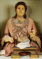 Anna Morandi beim Sezieren eines Gehirns (Selbstbildnis aus Wachs, Palazzo Poggi, Bologna)