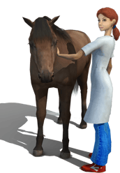 Tierärztin mit Pferd