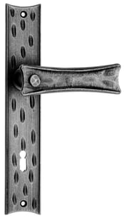 Maniglia porta ristrutturazione ferro battuto forgiato nero opaco 