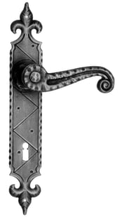 Maniglia porta ristrutturazione ferro battuto forgiato nero opaco 