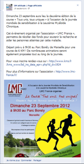 OM ATTITUDE course contre leucémie myéloïde chronique lmc france