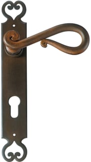 Maniglia porta ristrutturazione ferro forgiato ruggine nero opaco 