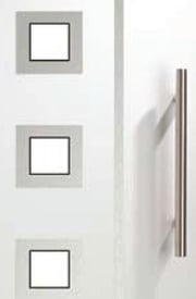 Vidrio y tirador para puerta de entrada