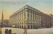 Coloured 19th century postcard of Riga's luxurious Hotel de Rome
