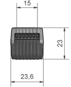 3D printed nozzle 15mm wide (SL38-75-15-5-2,0-TI)