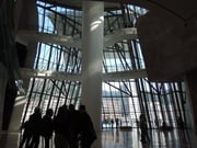 l'intérieur, atrium, façade, verrière