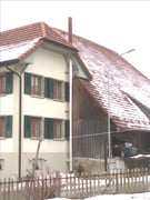 Abgasanlage von Pelletheizung an Fassade Fisa AG, Kaminbau