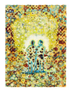 Aus der Reihe: "Doppel / Gänger" (17), 2022, Öl auf Seidenpapier und Karton, 40 x 30 cm