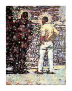 Aus der Reihe: "Doppel / Gänger" (01), 2018, Öl auf Seidenpapier und Karton, 40 x 30 cm