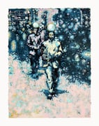 Aus der Reihe: "Doppel / Gänger" (04), 2018, Öl auf Seidenpapier und Karton, 40 x 30 cm