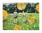 Aus der Reihe: "Doppel / Gänger" (02), 2018, Öl auf Seidenpapier und Karton, 30 x 40 cm