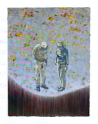 Aus der Reihe: "Doppel / Gänger" (19), 2022, Öl auf Seidenpapier und Karton, 40 x 30 cm