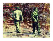 Aus der Reihe: "Doppel / Gänger" (18), 2022, Öl auf Seidenpapier und Karton, 30 x 40 cm