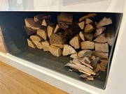 Filzummantelung Kaminholzfach