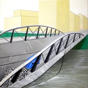 Bild Nr.19: Einsturz der Wiesenbrücke während des Abbruchs 1960, 80x80 (siehe Foto Nr.20 unter Fotogalerie «Brücken in Basel»)