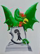 Basilisk farbig, 18x24 cm, 2020