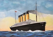 Die Titanic auf Fahrt 1, Aquarell, 20x29, 2021