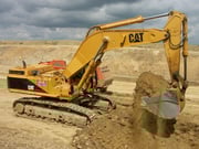 Caterpillar 375 LME von Rädlinger. Aufgenommen im Mai 2005 bei Amberg.