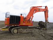 Hitachi Zaxis 850H von Bickhardt Bau. Aufgenommen im April 2006 bei Chemnitz.