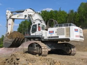 Liebherr R984C Litronic von Rädlinger. Aufgenommen im Mai 2008 an der A4 bei Eisenach