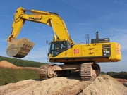 Komatsu PC750 LC-7 von Streicher. Aufgenommen im Oktober 2006 an der A6 bei Amberg