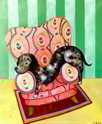 fauler Hund, Öl auf Leinwand ©Sonja Rieser 2022