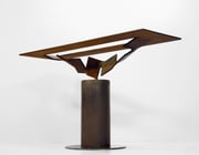 Metamorphosis -water surface (minamo)  (M46)　H.40x68x23cm / mild steel / 2014